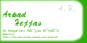 arpad hejjas business card